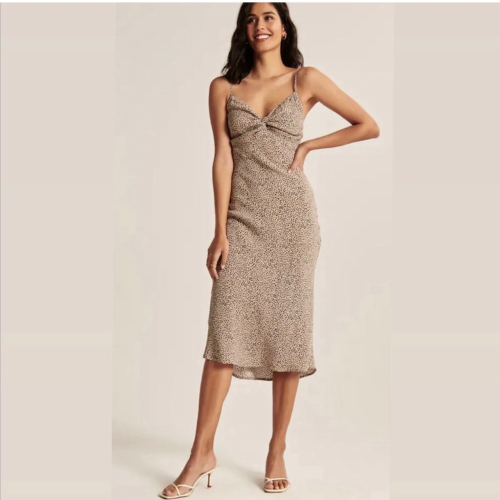 Abercrombie & Fitch Knot-Front Slip Midi Dress - Large